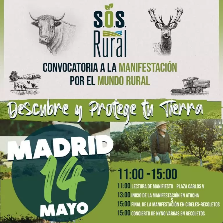 Cartel Manifestación SOS RURAL (14 mayo 2023, Madrid)